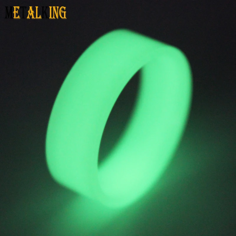 Green Glow Ring Core,8mm Mens Wedding Band Tungsten Carbide Titanium Damascus Wood Sleeve Ring