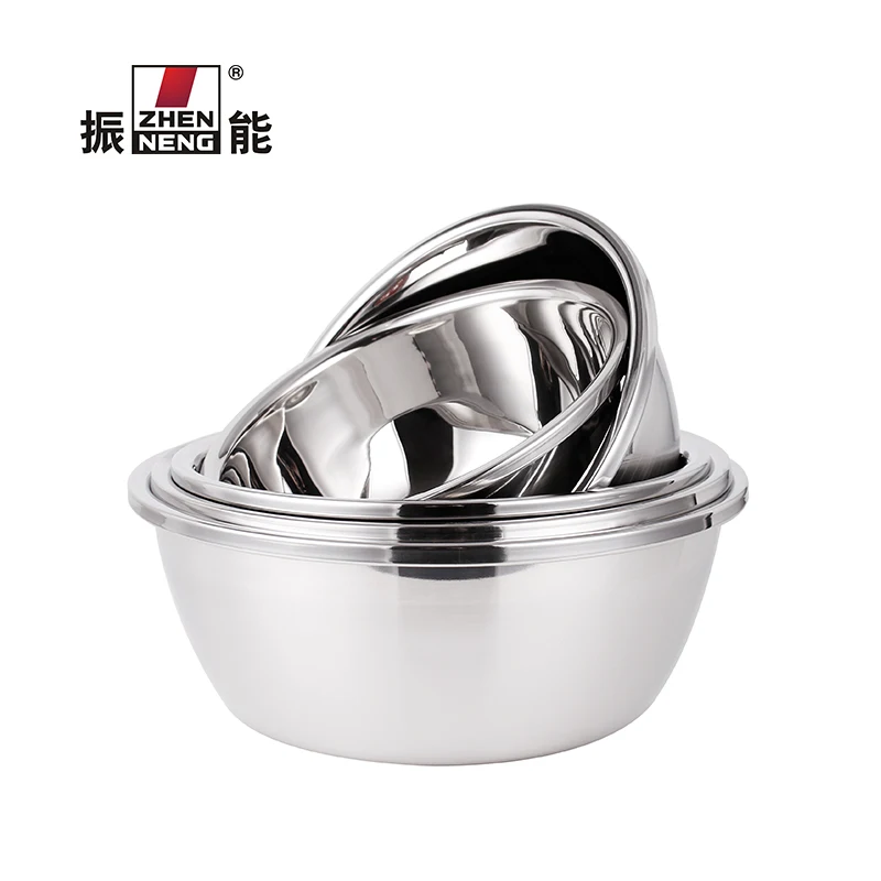 26CM Metal Serving Bowl Salad Soup Rice Noodle Bowls Set Food Stainless Steel Mixing soup Bowl for Kitchen