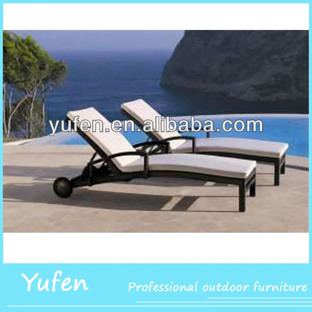 Cast Aluminum rattan pool lounger raised garden bed