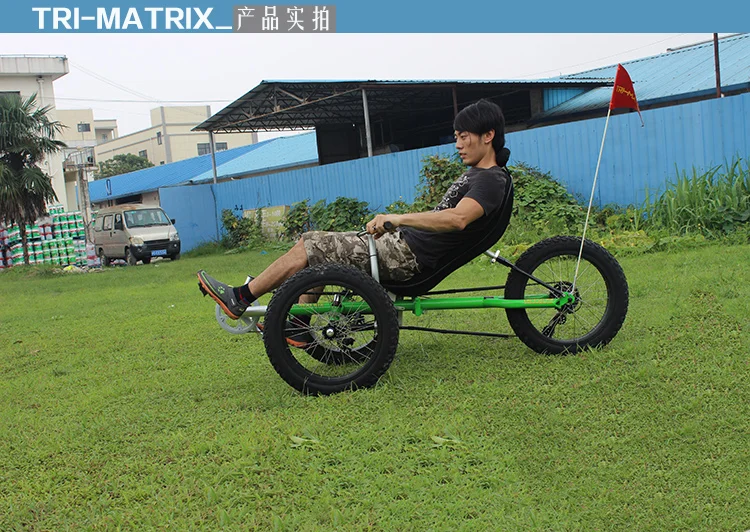 FREE SHIPPING door to door  CLASSIC pedal  Three wheel shock absorption folding thick tires snow beach version  Recumbent Trike