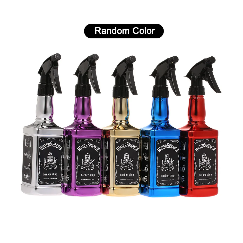 Волосы спрей бутылку 500 мл пустые перезаправляемые пластиковая бутылка распылитель Парикмахерская воды влаги парикмахерские случайный цвет