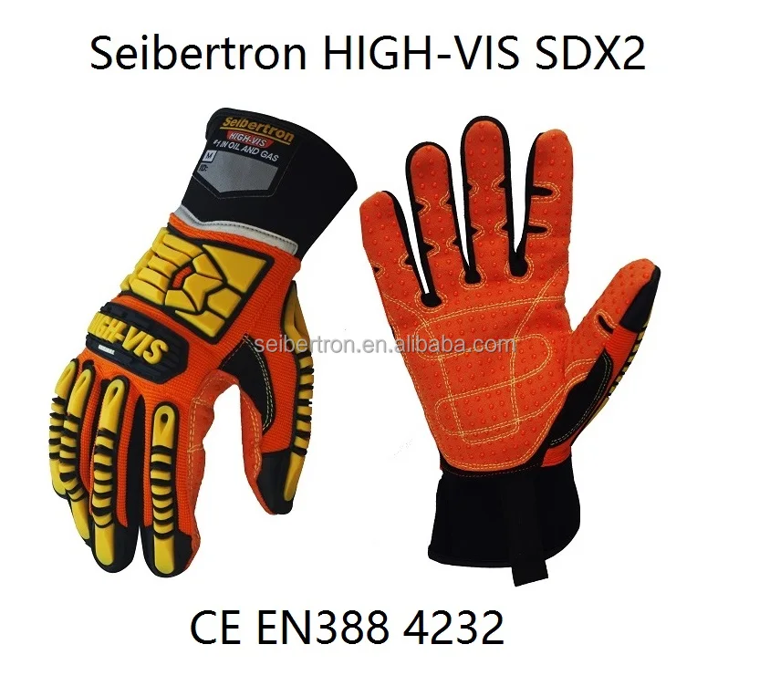 
Seibertron HIGH-VIS SDX2 Impact Protection Oil and Gas Safety Gloves,Heavy duty Mining Safety Protect Gloves for Hand Protection 
