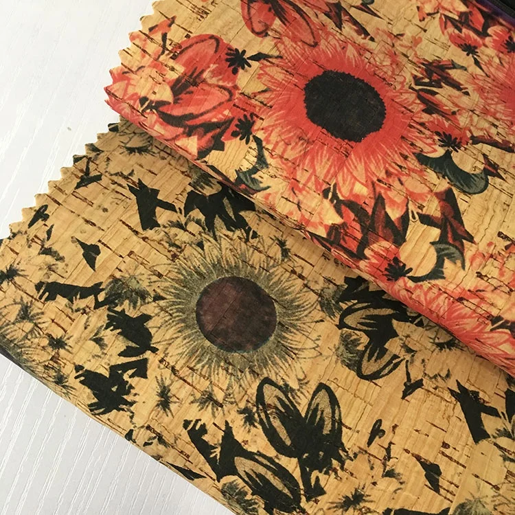 high quality new colorful  printed Natural cork leather Fabric patterned with candy
