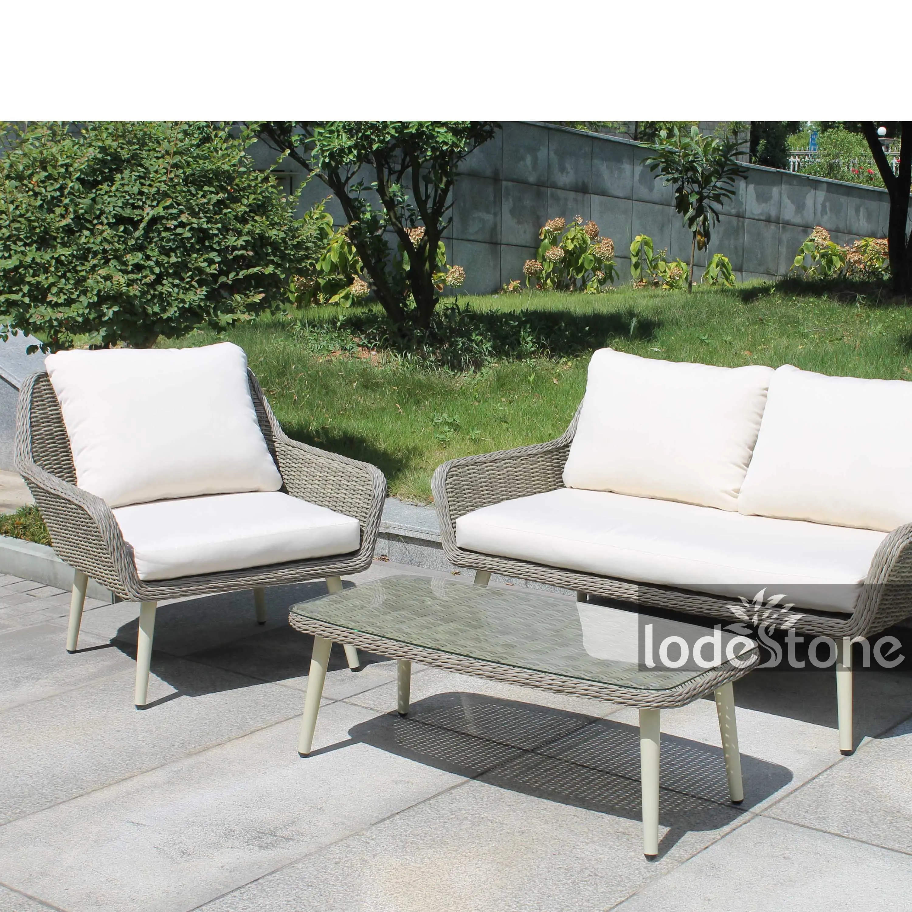 Fashion KD feet cane wicker modular sofa poly rattan outdoor furniture