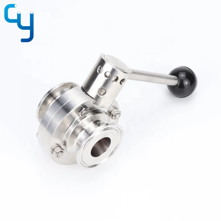 SS316L SS304 stainless steel sanitary manual butterfly valve