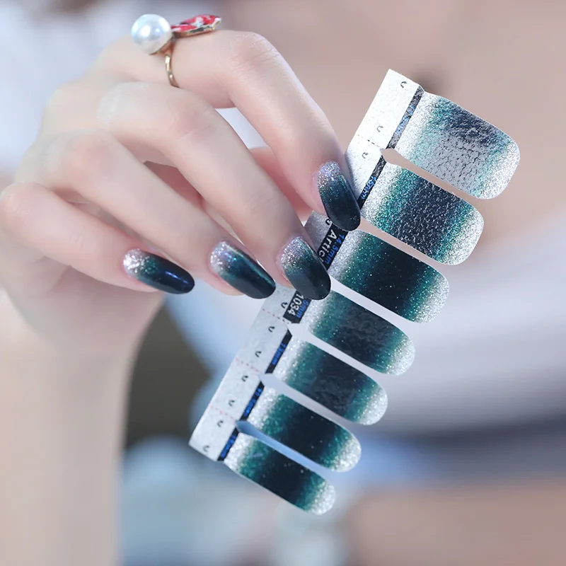 Custom bling vinyl nail wrap 3d nail art sticker