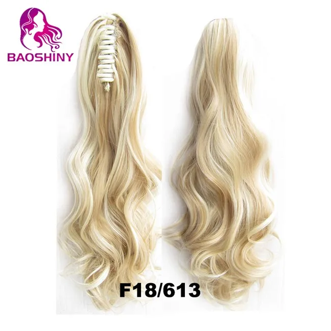 claw clip ponytail hair extensions synthetic hair ponytail 170grams color blonde