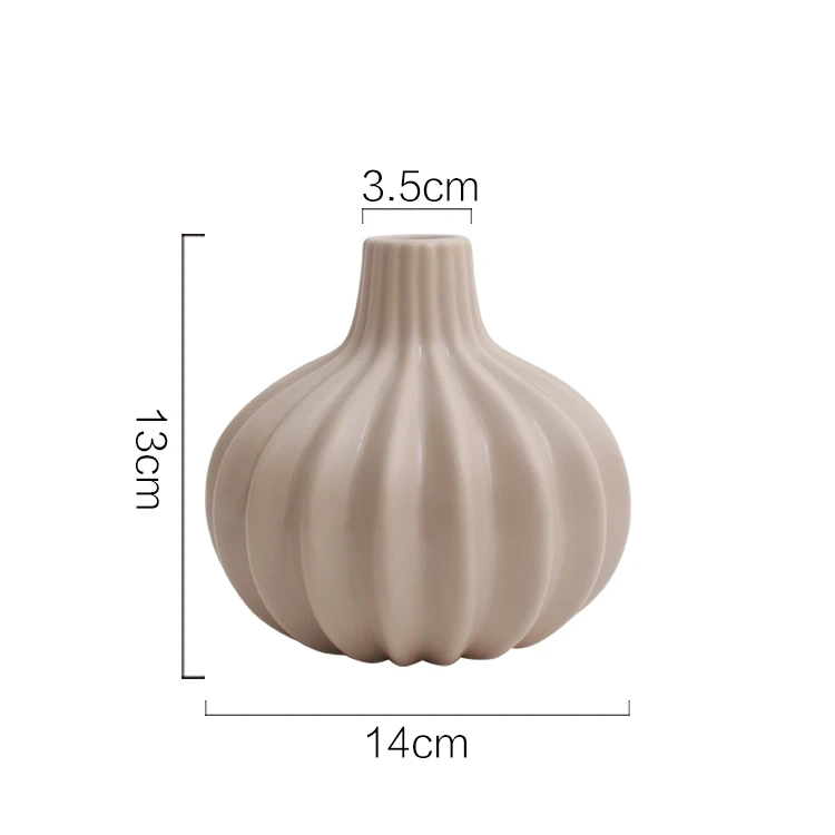 China supplier restaurant decoration garlic shape ceramic flower vase
