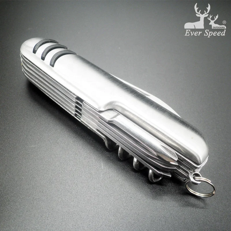 Swiss style Stainless steel folding multifunctional camping knife