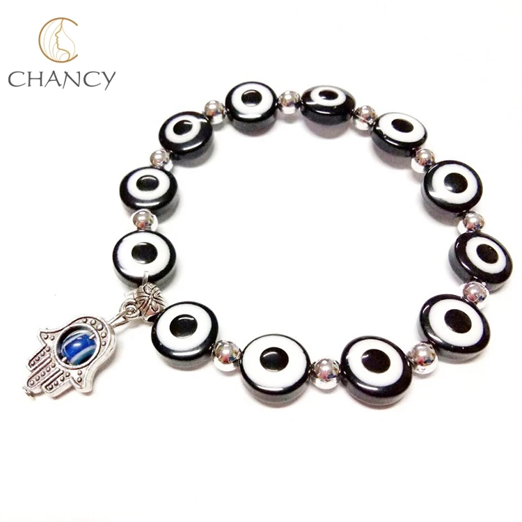 2025 Women Colorful Turkey Eye Beads Bracelet Fashion Eye Evils Charm Hamsa Elastic Bracelets