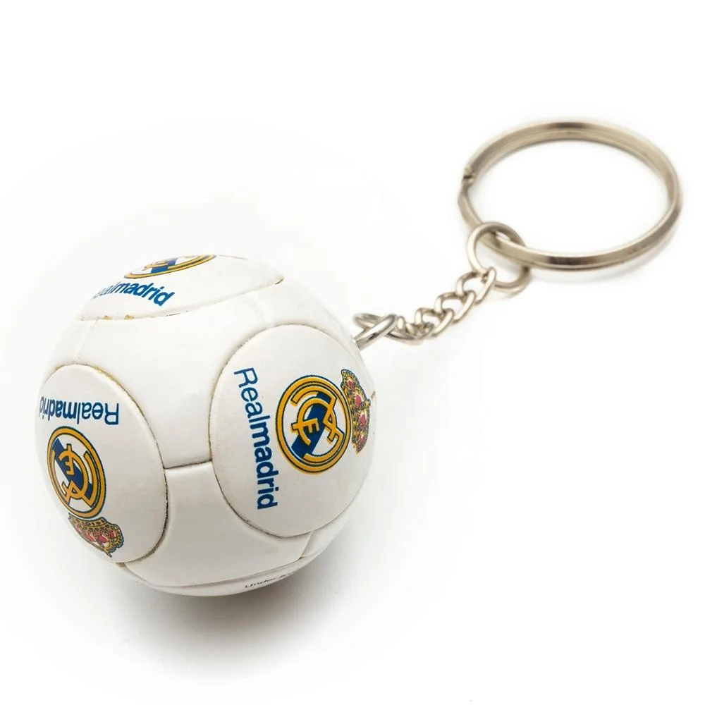 High quality custom shaped 3D PU leather football keychain