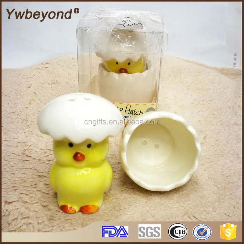 Ywbeyond About to Hatch Ceramic Chicken Salt and Pepper Shakers Baby shower favor Return Gift New Born Baby Party