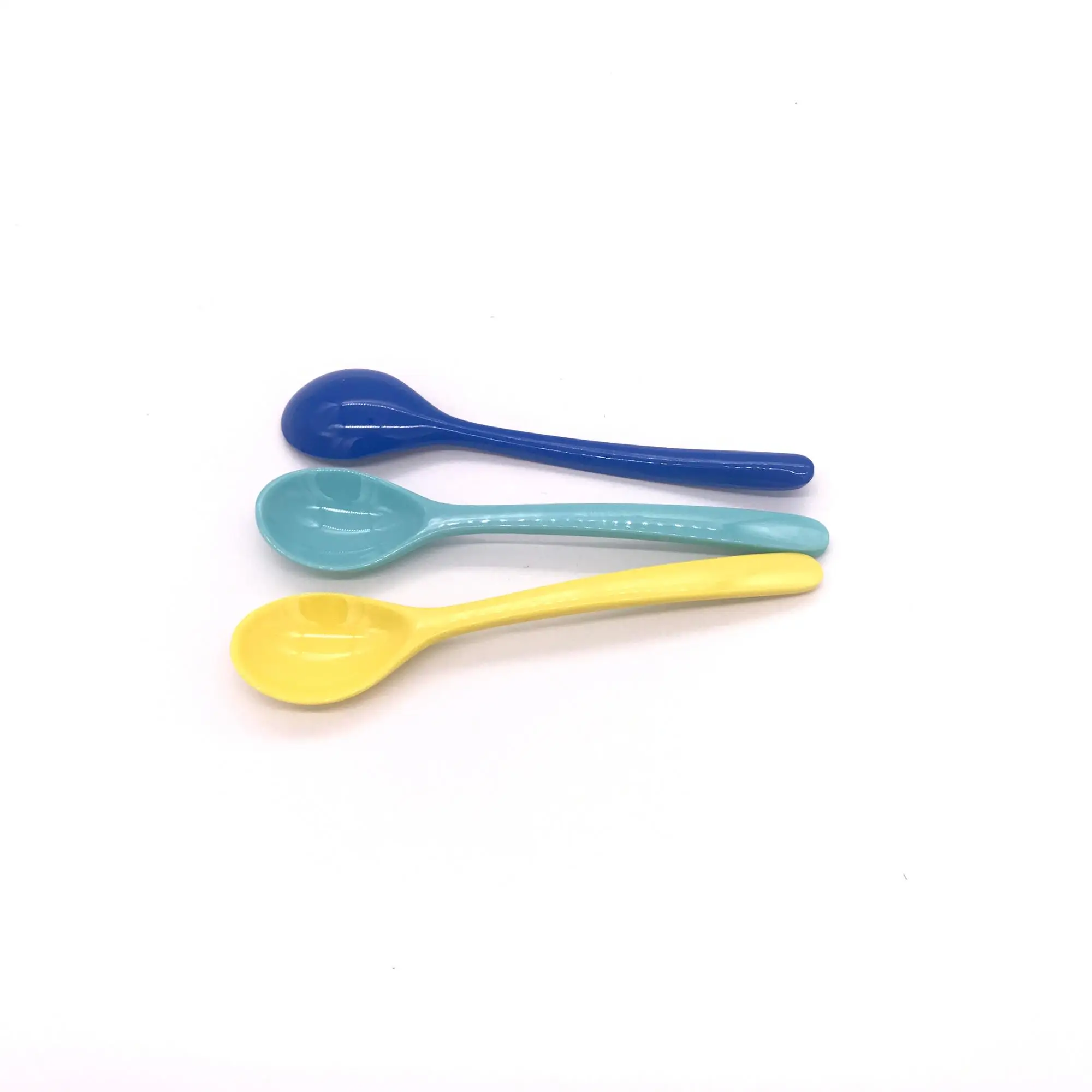 Custom design printed logo Colorful melamine baby plastic spoon