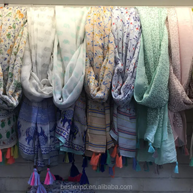 wholesale wave point cotton shawl loverly elephant design blanket dubai scarf woman hijab