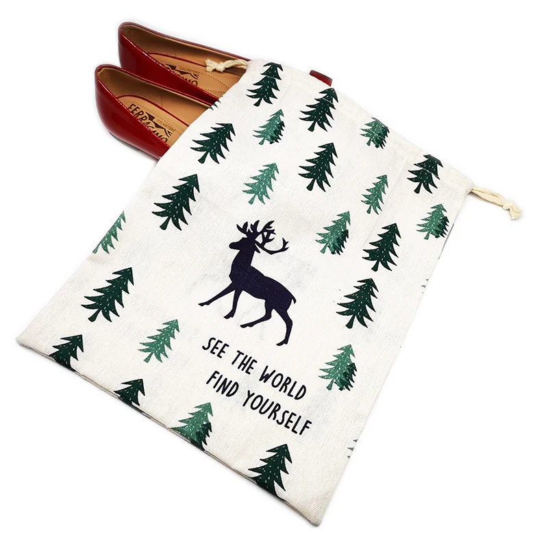 Custom Wholesale Cotton Shoe Drawstring Bag Pouch With Logo