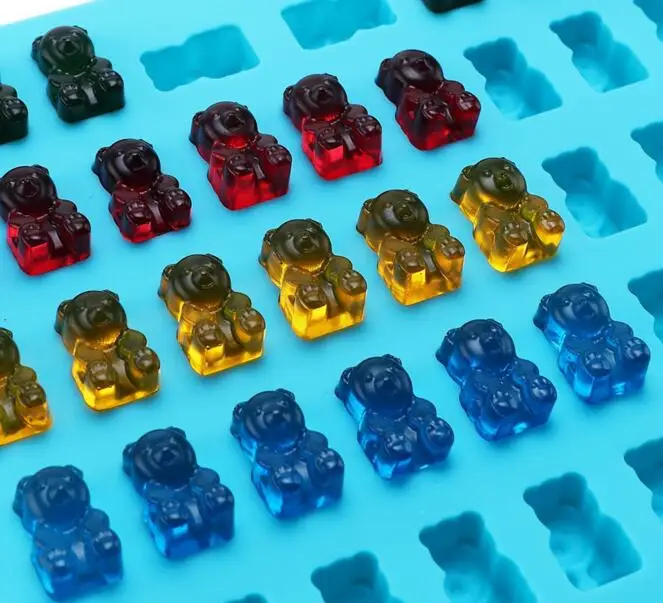 Новый 50 производитель лоток силиконовые Новинка клейкий шоколадные конфеты, изготовленные на станке льда прессформы медведя