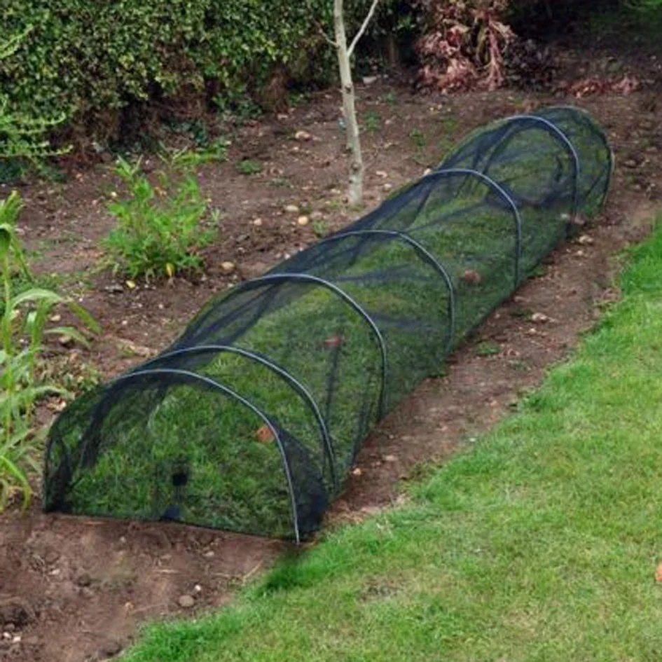 Low Hoop Tunnel Greenhouse for Season Extension and Winter Garden Long Grow Propagator Poly Fleece Netting Frost Greenhouse