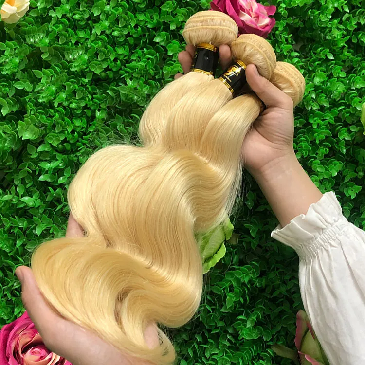 Raw Indian Hair Unprocessed Virgin 613 deep wave, Cheap Remy 613 raw virgin hair, Body wave 613 Blonde Human Hair Bundles