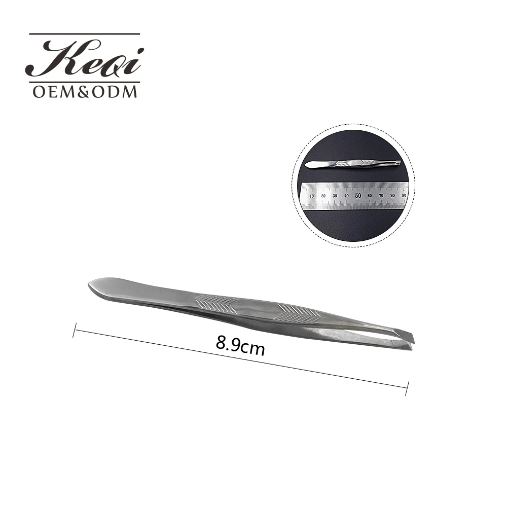 KEQI Personal care items portable cheaper price stainless tweezers eyebrow slant tweezers