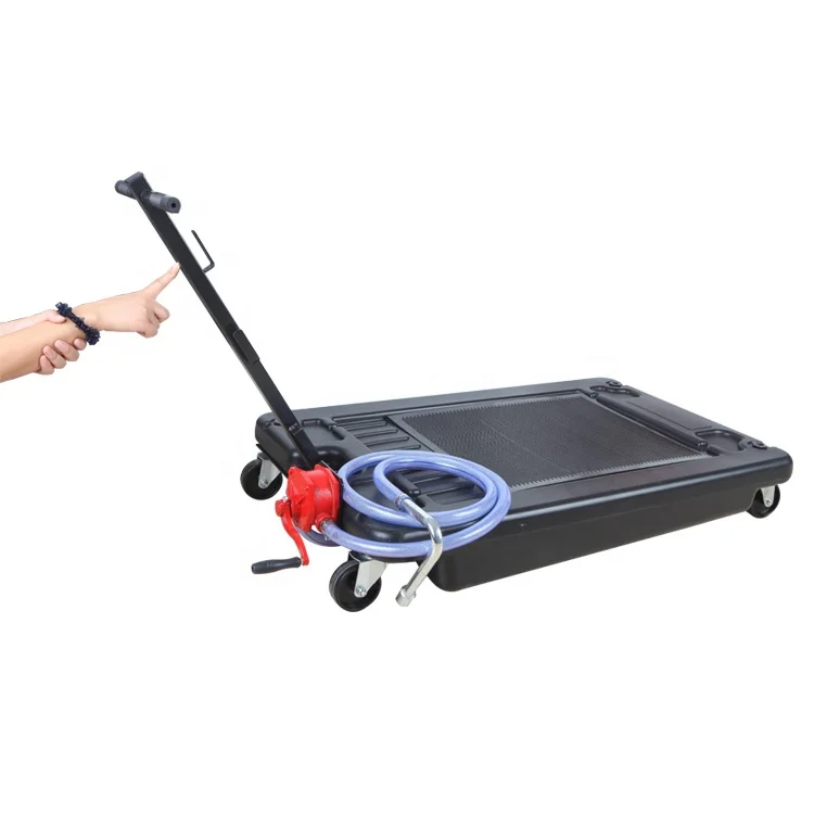 Portable steel oil drain pan truck waste oil collector
