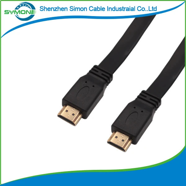 
Factory price HDTV Flat Cable HDTV 1.4 Version Ultra High Speed 18Gbps 1080p 3D Gold Plated Connectors - Ethernet & Audio Cable 