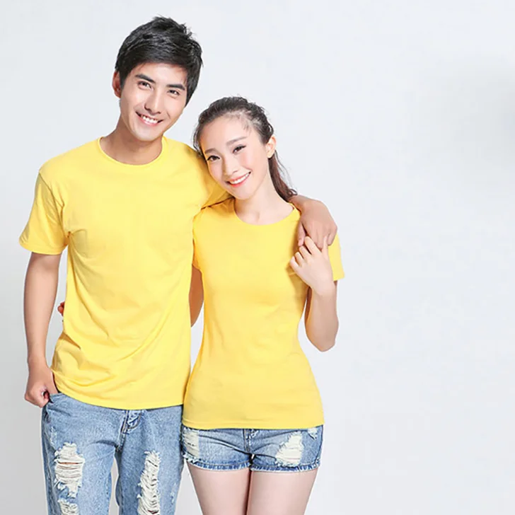Wholesale custom bulk plain t-shirt round collar short sleeve T-shirt for men and women