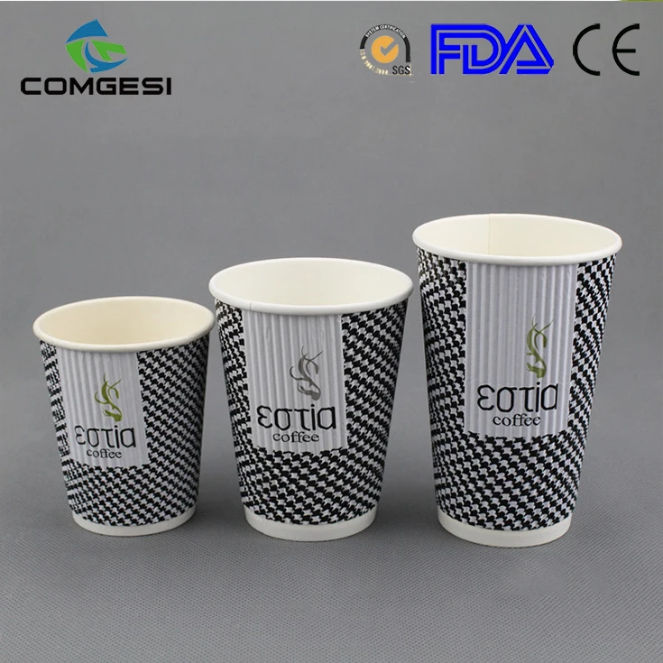 
Wholesale top quality insulated 12 oz black coffee paper cup for party disposable logo printing free sample factory price 