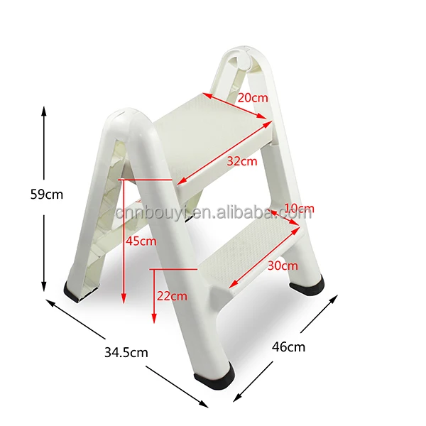 
factory price two step plastic folding ladder 