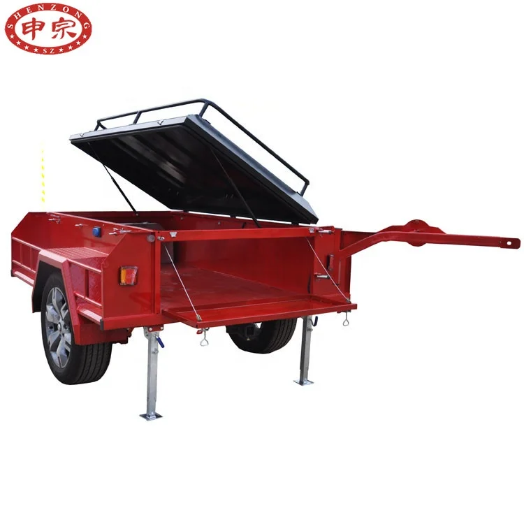 Waterproof side opening foldable travel car trailers with brakes