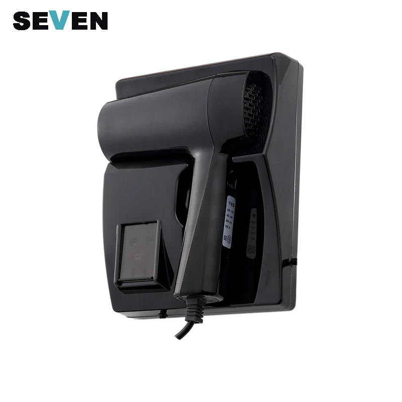 Factory Price Black Hotel Wireless Recharge Hair dryer With Shaver Socket