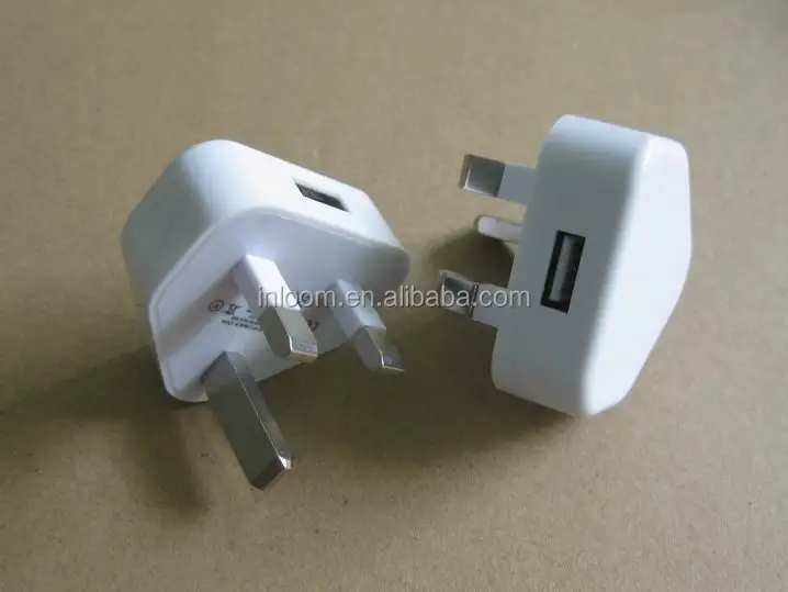 Factory price 5V 1A/2A UK plug USB wall adapter portable mobile phone charger  with CE/RHoS/FCC certification for iphone