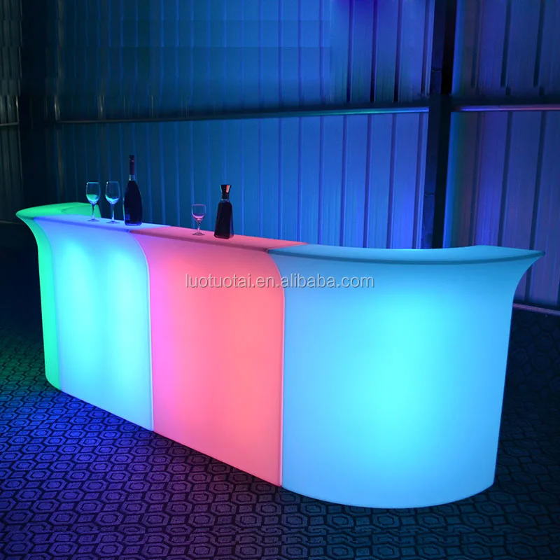 
Corner plastic color changing portable led bar counter/corner led counter table 