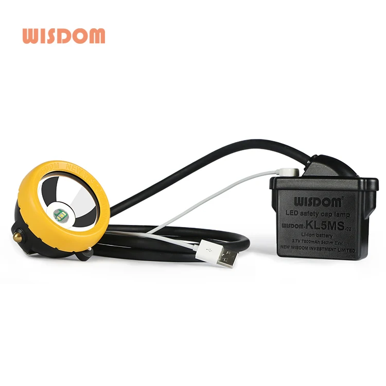 Wisdom KL5Ms led cap lamp USB rechargeable battery with waterproof for miner work