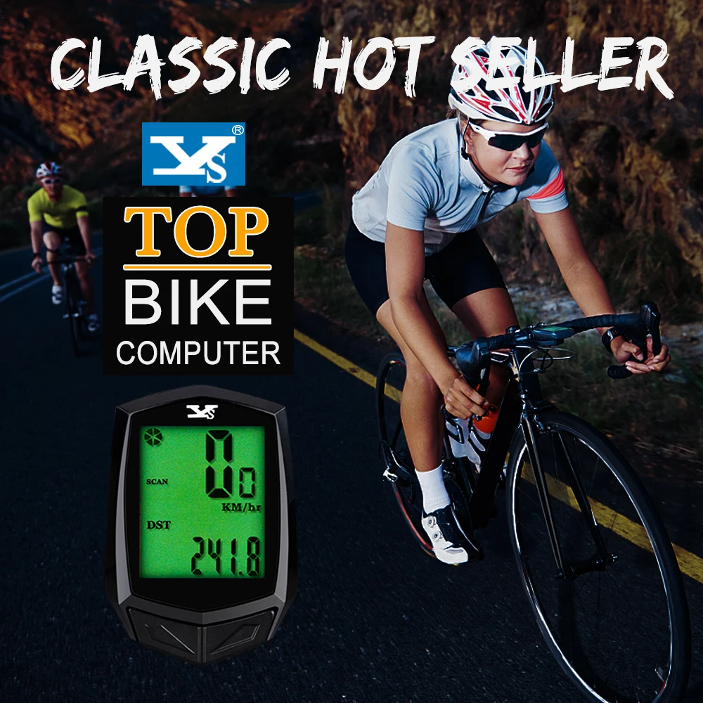 YS-858A Rainproof  bike computer with backlight wired bicycle computer