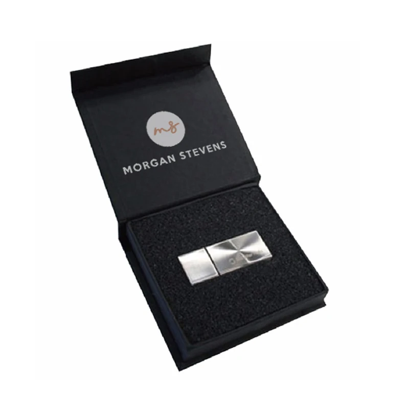 Custom retail cable linen flash drive packaging usb gift box