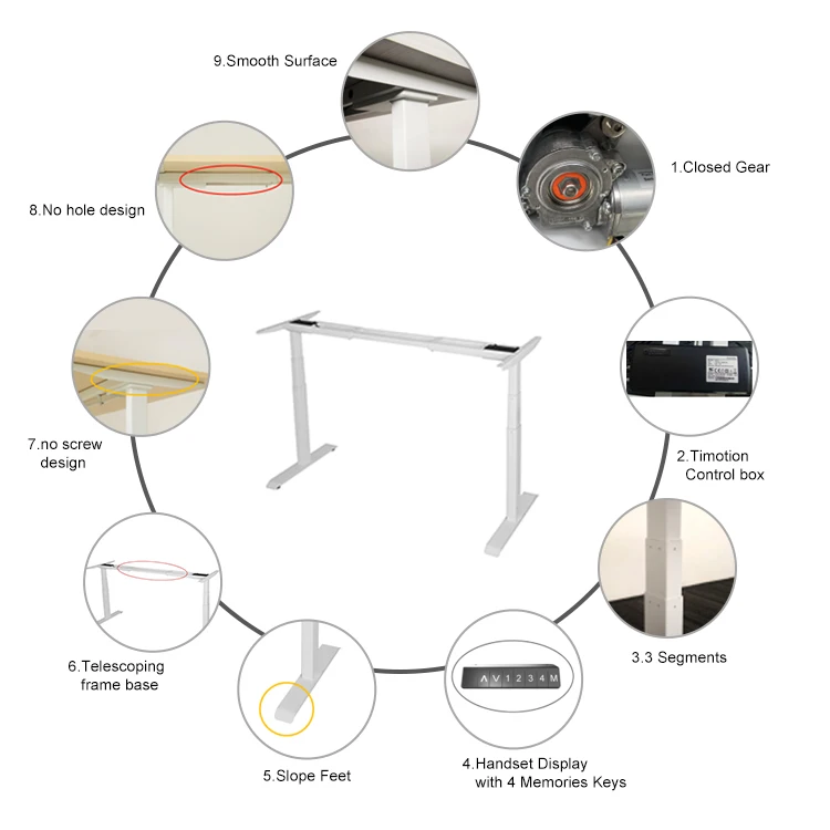 Office furniture A16 work station height adjustable desk electric sit stand table frame