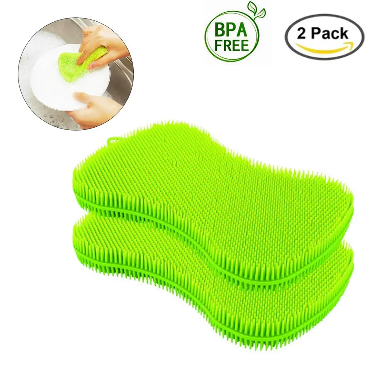 
Silicone Dish Sponge Washing Brush Scrubber Household Cleaning Sponges 