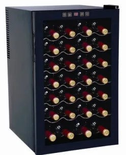 Electrical Wine Refrigerator 28 Bottle Single Zone Wine Cooler Black