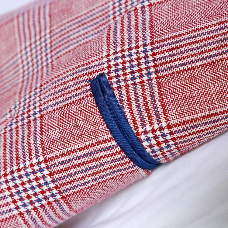 Spring and summer korean style pink double breasted blazer for men