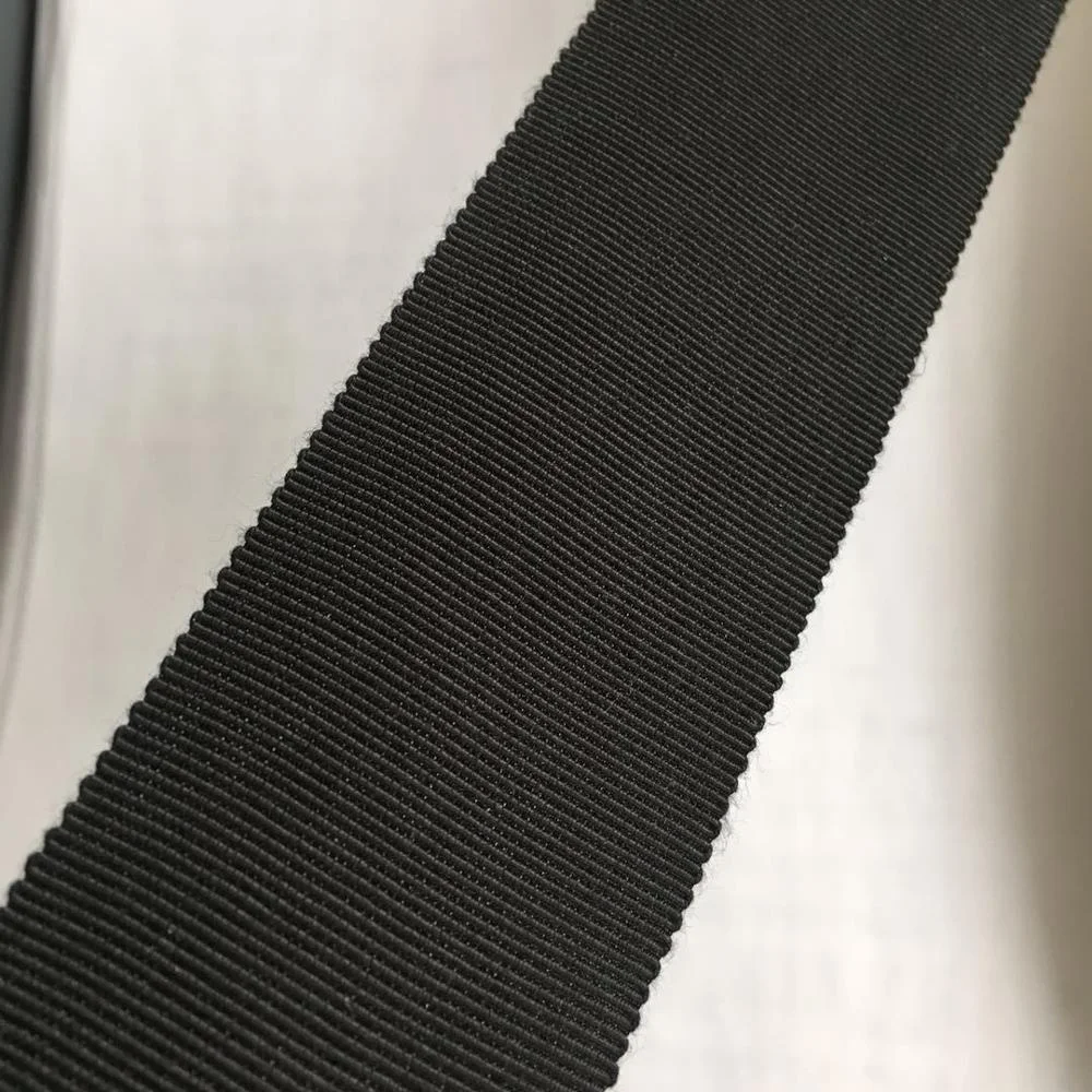 Manufacture wholesale 50mm Black Rayon Cotton Soft Grosgrain  Ribbon for Hat and garment