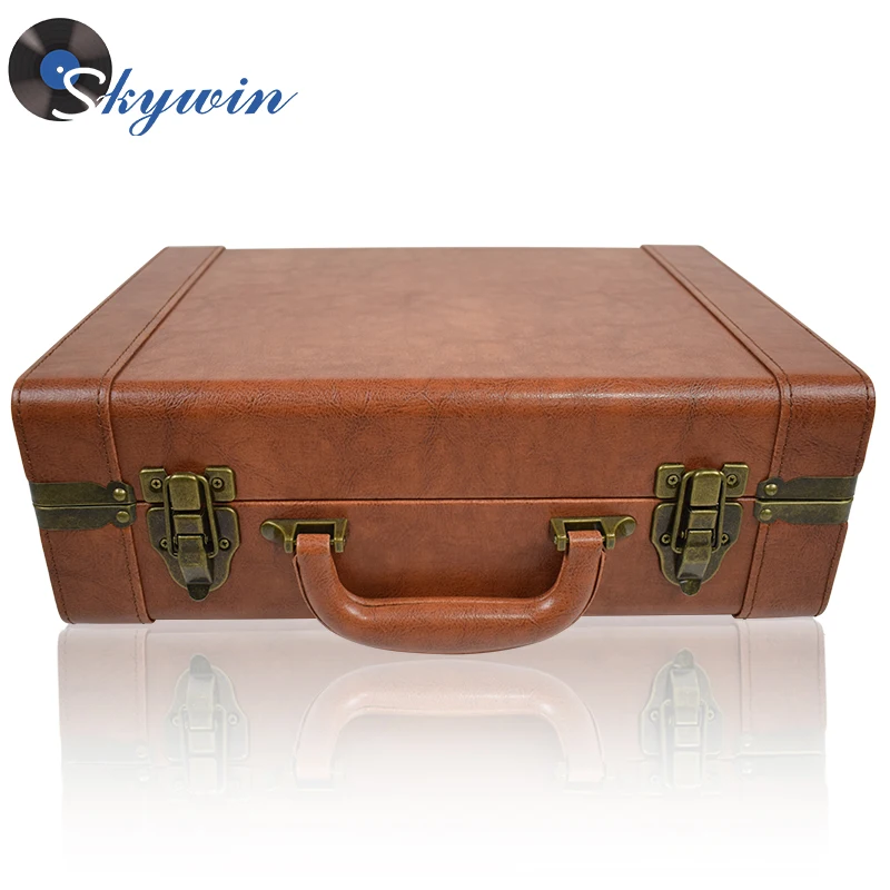 Retro Suitcase Belt Vintage USB Turntable Player Built-in Stereo Speakers