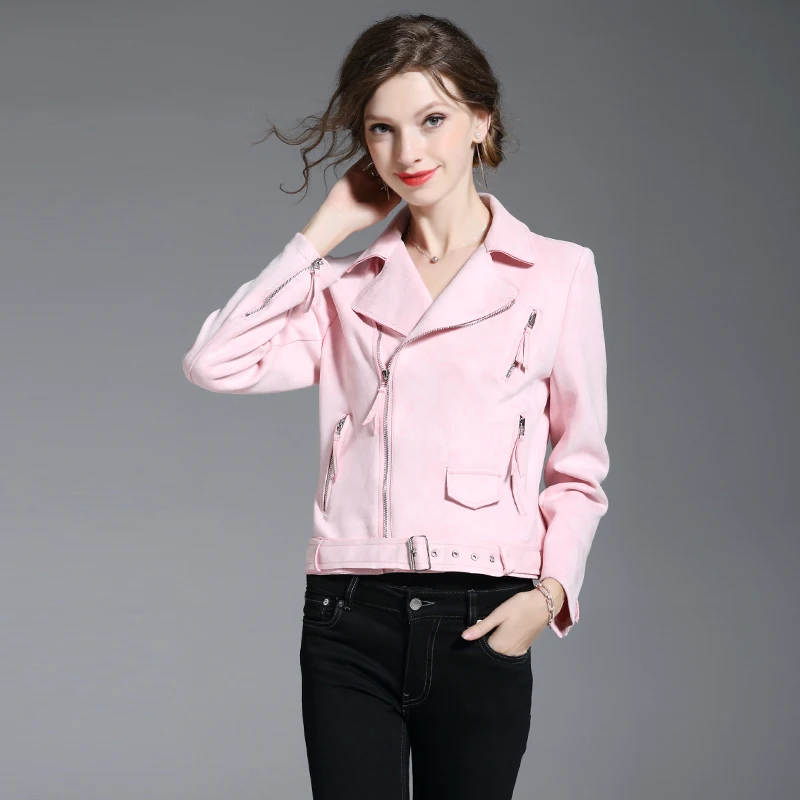 Повседневные короткие пальто женские замшевые куртка