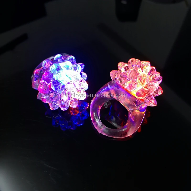 Hot sale led jelly strawberry ring light up led bumpy ring for party bar supplies