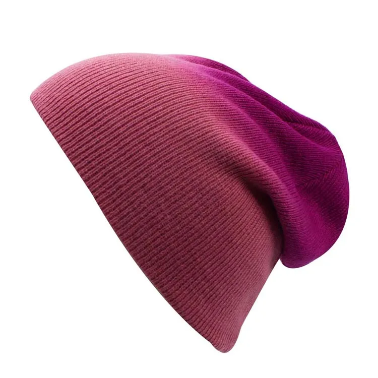 Custom factory cotton crochet gradient ramp beanie