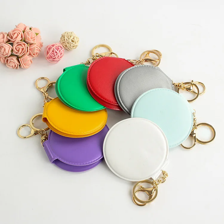 Custom Logo Pocket Small Mirror With Key Chain