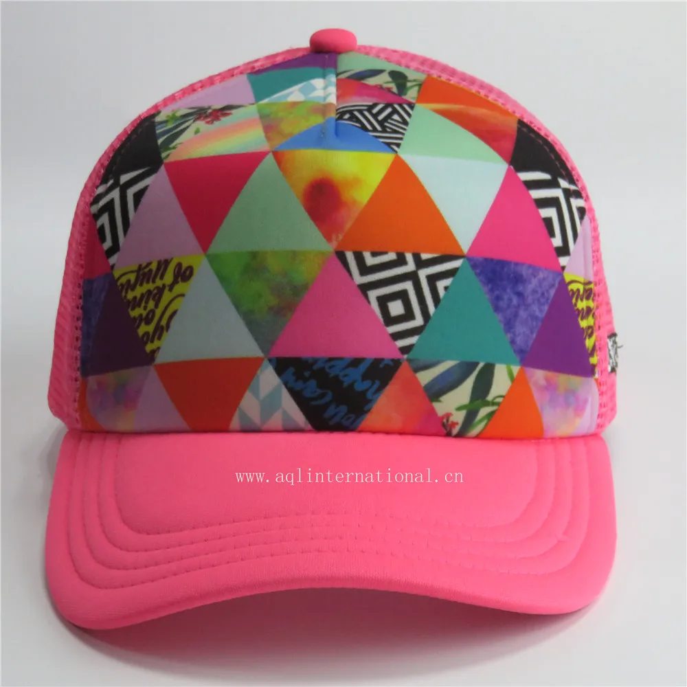 Fashion custom full print trucker hat sublimation trucker cap foam hat women summer hat