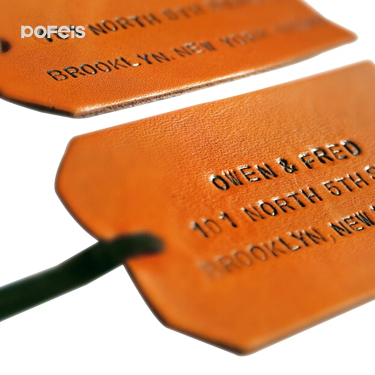 custom vintage long handmade real leather bookmark travel luggage tag bag ornaments