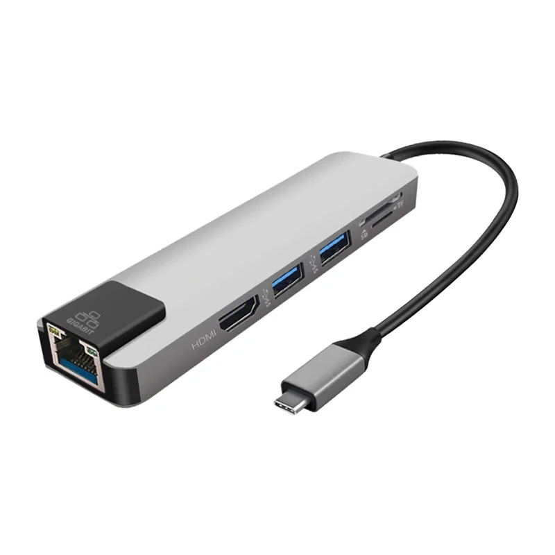  7 в TYPE-C до HD MI USB3.0 RJ45 Ethernet конвертер адаптера SD устройство для считывания с tf-карт Type-C USB концентратор 60 Вт PD переменного