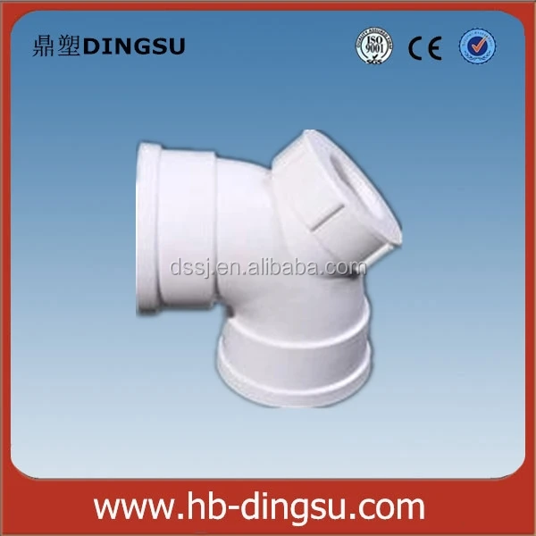 ISO 3663 Drainage pvc pipe fitting 90 degree elbow with checking hole