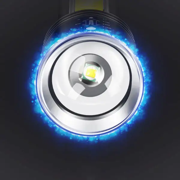 WARSUN 702 T6 LED + COB 2 Source Zoomable USB Rechargeable LED Torch Outdoor LED flashlight